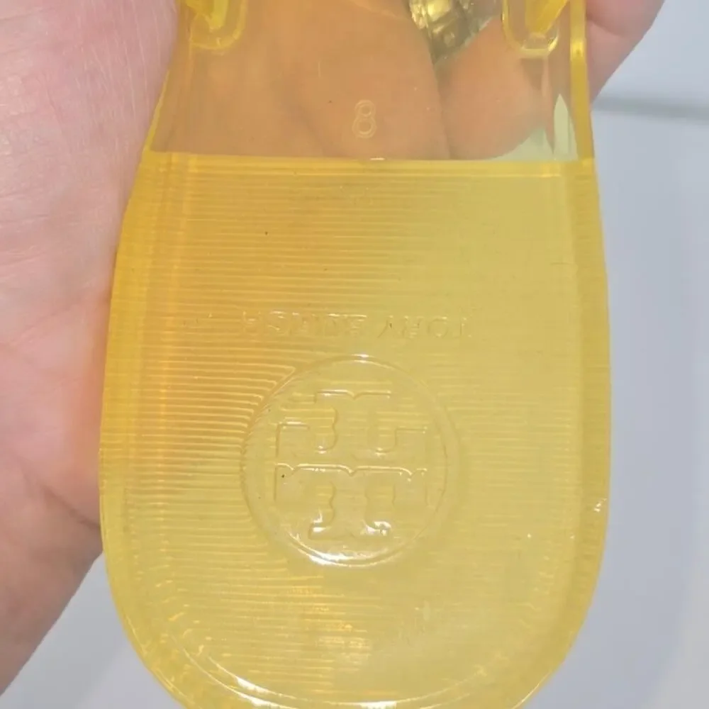 Tory Burch Mini Miller Flat Thong Jelly Sandal Yellow Citrus Size 8